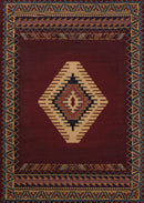 Rugs Hallway Rug - 47" x 63" x 0.3" Burgundy Polypropylene Accent Rug HomeRoots