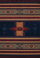 Rugs Hallway Rug 47" x 63" x 0.3" Navy Polypropylene Accent Rug 9596 HomeRoots