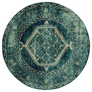 Rugs Hallway Rug 94" x 94" x 0.37" Cerulean Olefin Frieze Round Rug 9738 HomeRoots