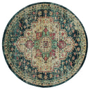 Rugs Hallway Rug - 94" x 94" x 0.37" Multi Olefin Frieze Round Rug HomeRoots