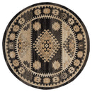 Rugs Hallway Rug - 94" x 94" x 0.37" Walnut Olefin Frieze Round Rug HomeRoots