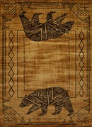 Rugs Hallway Runner Rug - 22" x 86" x 0.4" Gold Polypropylene Runner Rug HomeRoots