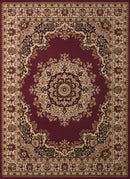 Rugs Hallway Runner Rug - 27" x 86" x 0.31" Burgundy Polypropylene Runner Rug HomeRoots