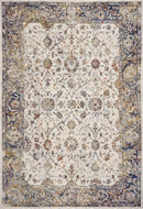 Rugs Ivory Rug - 7'10"X 10'10" Polypropylene Ivory/Navy Area Rug HomeRoots