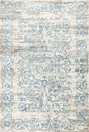 Rugs Ivory Rug - 7'10" x 11'2" Polypropylene Ivory/Blue Area Rug HomeRoots