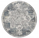 Rugs Ivory Rug - 7'7" Round Polyester Ivory Area Rug HomeRoots