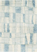Rugs Ivory Rug - 8'10" x 13'" Polypropylene Ivory/Blue Area Rug HomeRoots
