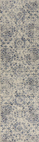 Rugs Kitchen Runner Rugs - 2'2" x 7'10" Runner Polypropylene Ivory/Blue Area Rug HomeRoots