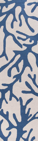 Rugs Kitchen Runner Rugs - 2' x 7'6" Runner Polyester Ivory/Blue Area Rug HomeRoots