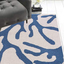 Rugs Kitchen Runner Rugs - 2' x 7'6" Runner Polyester Ivory/Blue Area Rug HomeRoots