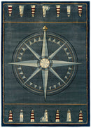 Rugs Large Area Rugs Cheap 94" x 126" x 0.47" Smoke Blue Polypropylene Oversize Rug 8485 HomeRoots
