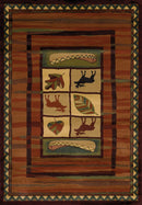 Rugs Large Living Room Rugs 94" x 126" x 0.45" Lodge Polypropylene Oversize Rug 9246 HomeRoots