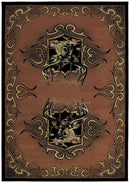Rugs Large Living Room Rugs 94" x 126" x 0.47" Terracotta Polypropylene Oversize Rug 8910 HomeRoots
