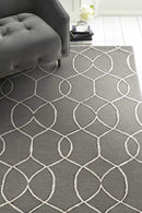 Rugs Living Room Area Rugs - 60" X 84" X 0.'5" Charcoal Wool / Viscose Rug HomeRoots