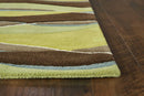 Rugs Living Room Rugs - 3'3" x 5'3" Wool Lime/Mocha Area Rug HomeRoots