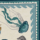 Rugs Living Room Rugs - 39" X 63" X 0.'25" Ivory/Teal Polypropylene Rug HomeRoots
