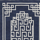 Rugs Living Room Rugs - 39" X 63" X 0.'5" Navy Ivory Wool Rug HomeRoots