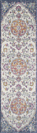 Rugs Living Room Rugs - 81" X 144" X 0.'5" Ivory/Navy Polypropylene Rug HomeRoots