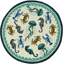 Rugs Living Room Rugs - 90" X 114" X 0.'25" Ivory/Teal Polypropylene Rug HomeRoots