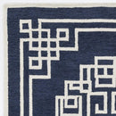 Rugs Living Room Rugs - 96" X 120" X 0.'5" Navy Ivory Wool Rug HomeRoots
