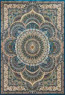 Rugs Long Runner Rugs - 27" x 86" x 0.39" Cerulean Polyester Runner Rug HomeRoots