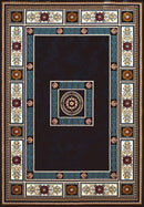 Rugs Long Runner Rugs - 27" x 86" x 0.39" Navy Polyester Runner Rug HomeRoots