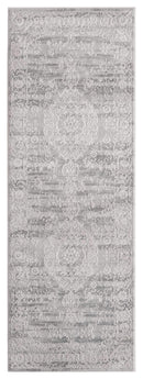 Rugs Long Runner Rugs 31" x 86" x 0.39" Grey Viscose/Polyester Runner Rug 6818 HomeRoots