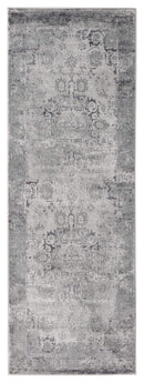 Rugs Long Runner Rugs - 31" x 86" x 0.39" Grey Viscose/Polyester Runner Rug HomeRoots