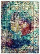 Rugs Modern Area Rugs 22" x 36" x 0.3 Aqua Olefin Accent Rug 98 HomeRoots