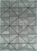 Rugs Modern Area Rugs 63" x 90" x 0.79" Grey Polyester/Olefin Area Rug 35 HomeRoots