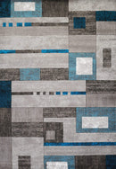 Rugs Modern Rugs - 23" x 82" x 0.43" Aqua Polypropylene Runner Rug HomeRoots
