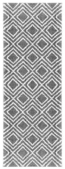 Rugs Modern Rugs - 31" x 86" x 1.2" Grey Microfiber Polyester Runner Rug HomeRoots