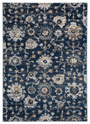 Rugs Navy Blue Area Rug 23" x 36" x 0.79" Navy Microfiber/Polyester Accent Rug 7982 HomeRoots