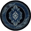 Rugs Navy Blue Area Rug - 94" x 94" x 0.53" Nave Olefin/Polypropylene Round Rug HomeRoots