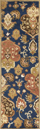Rugs Navy Blue Rug 27" X 90" X 0.'5" Navy Wool Rug 5534 HomeRoots
