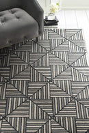 Rugs Navy Blue Rug - 60" X 84" X 0.'5" Navy/Charcoal Wool / Viscose Rug HomeRoots