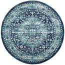 Rugs Navy Blue Rug - 94" x 94" x 0.4" Navy Olefin Round Rug HomeRoots