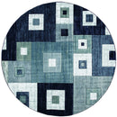 Rugs Navy Blue Rug - 94" x 94" x 0.53" Navy Olefin/Polypropylene Round Rug HomeRoots