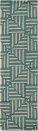 Rugs Navy Blue Rug - 96" X 120" X 0.'5" Navy/Charcoal Wool / Viscose Rug HomeRoots