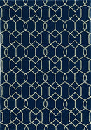 Rugs Navy Rug - 6'6" x 9'6" UV-treated Polypropylene Navy Area Rug HomeRoots