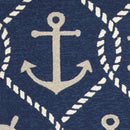Rugs Navy Rug - 7'6" x 9'6" UV-treated Polypropylene Navy Area Rug HomeRoots