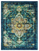 Rugs Olefin Rug - 63" x 86" x 0.3" Aqua Olefin Area Rug HomeRoots