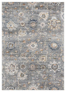 Rugs Orange Rug 63" x 86" x 0.79" Blue/Grey Microfiber/Polyester Area Rug 7988 HomeRoots