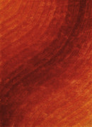 Rugs Orange Rug - 63" x 86" x 1.2" Burnt Orange Polyester Area Rug HomeRoots
