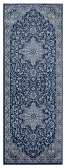 Rugs Outdoor Runner Rug - 31" x 86" x 0.31" Denim Blue Olefin Runner Rug HomeRoots