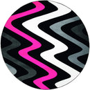 Rugs Pink Area Rug 94" x 94" x 0.53" Pink Olefin/Polypropylene Round Rug 7409 HomeRoots