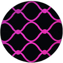 Rugs Pink Rug 94" x 94" x 0.53" Pink Olefin/Polypropylene Round Rug 7499 HomeRoots