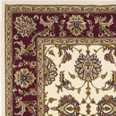 Rugs Red Area Rugs 7'7" Octagon Polypropylene Ivory/Red Area Rug 2863 HomeRoots
