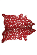 Rugs Red Area Rugs - 72" x 84" Red and Silver Cowhide - Area Rug HomeRoots
