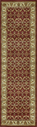 Rugs Red Area Rugs - 94" X 118" X 0.'5" Red/Ivory Polypropylene Rug HomeRoots